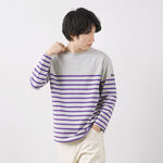 HDCS Katanuki Striped Basque Shirt,IceGrey_Purple, swatch