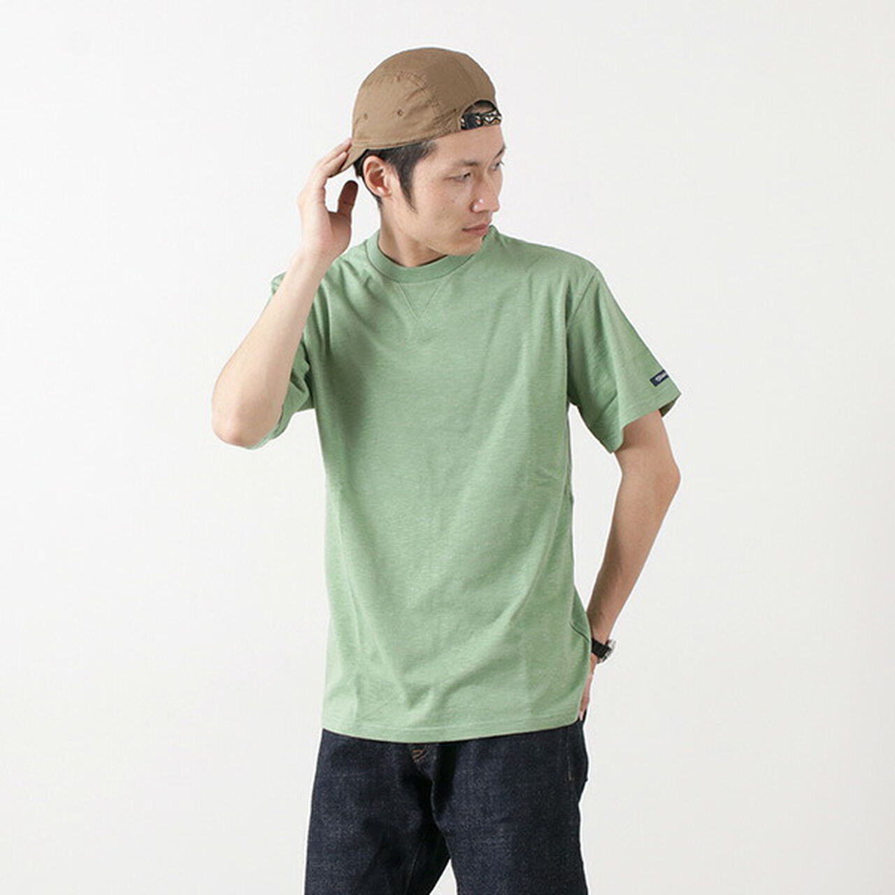 TE001SS HDCS Light Gusseted Crew T-Shirt,PearlGreen, large image number 0