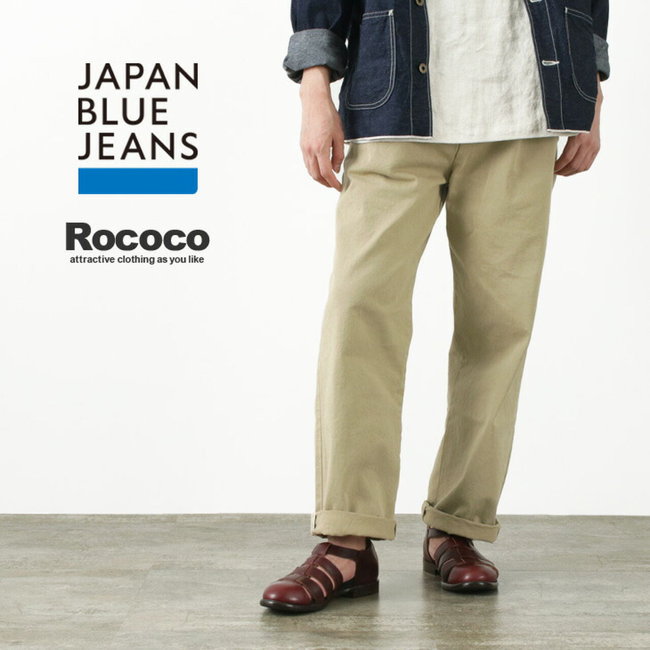 RJB8020 Special order 12oz selvedge chino 1-tuck wide trousers,, large image number 1