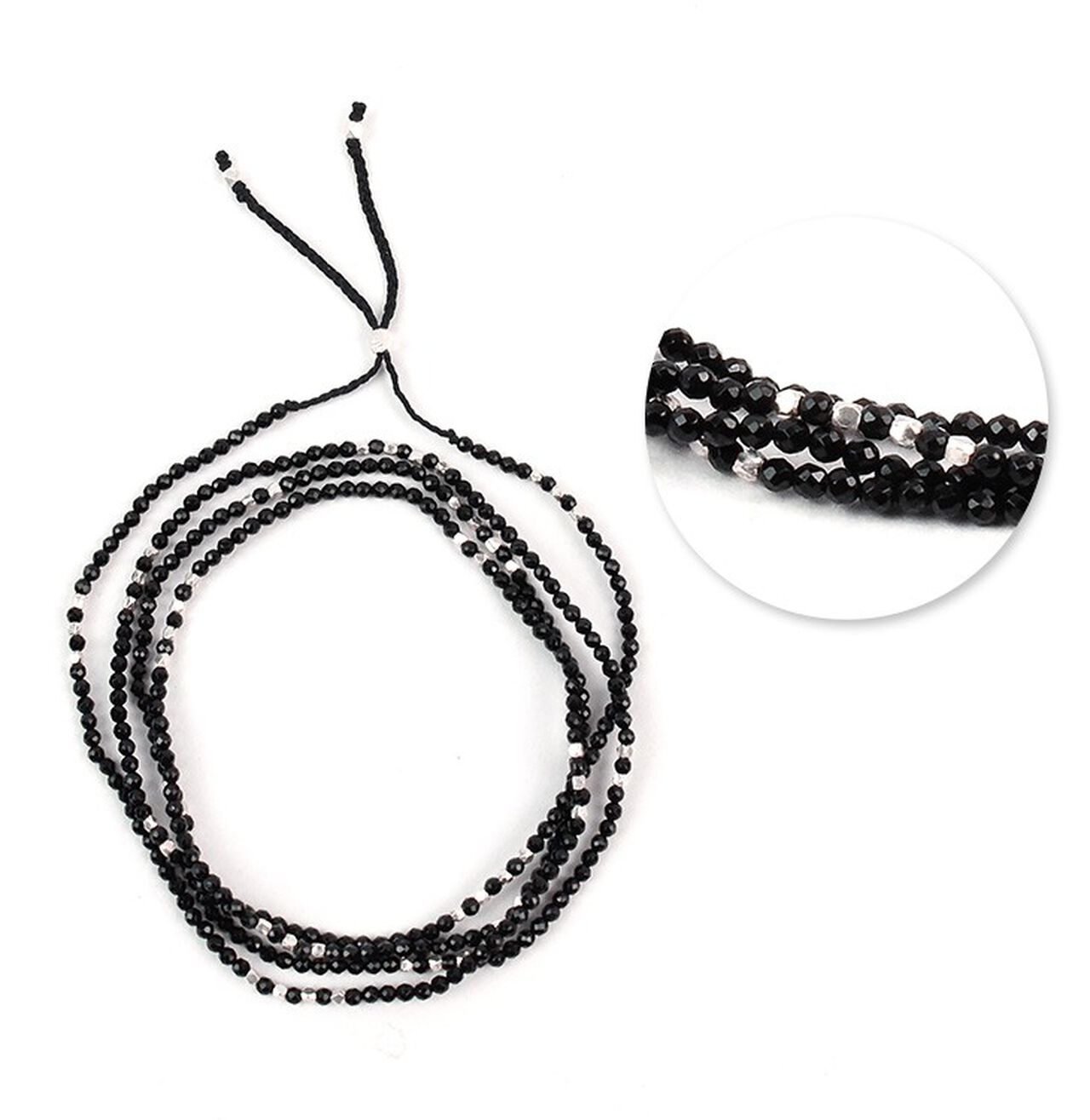 Onyx 2mm cut beads 2 way accessory necklace/bracelet,, large image number 5