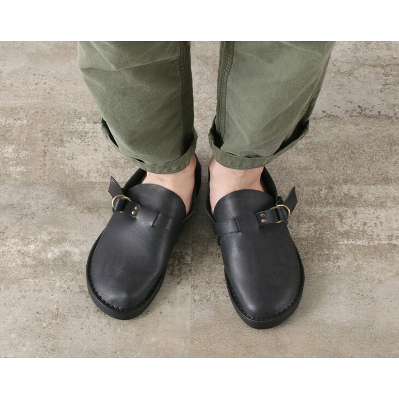 Leather slip-on with double ring buckle,, large image number 5
