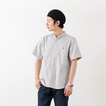 BR-7750R Ox S/S Band Collar Shirt,Grey, swatch