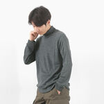 Wool Rib Knit Rib Turtleneck Raglan Sleeve High Neck Sweater,Charcoal, swatch