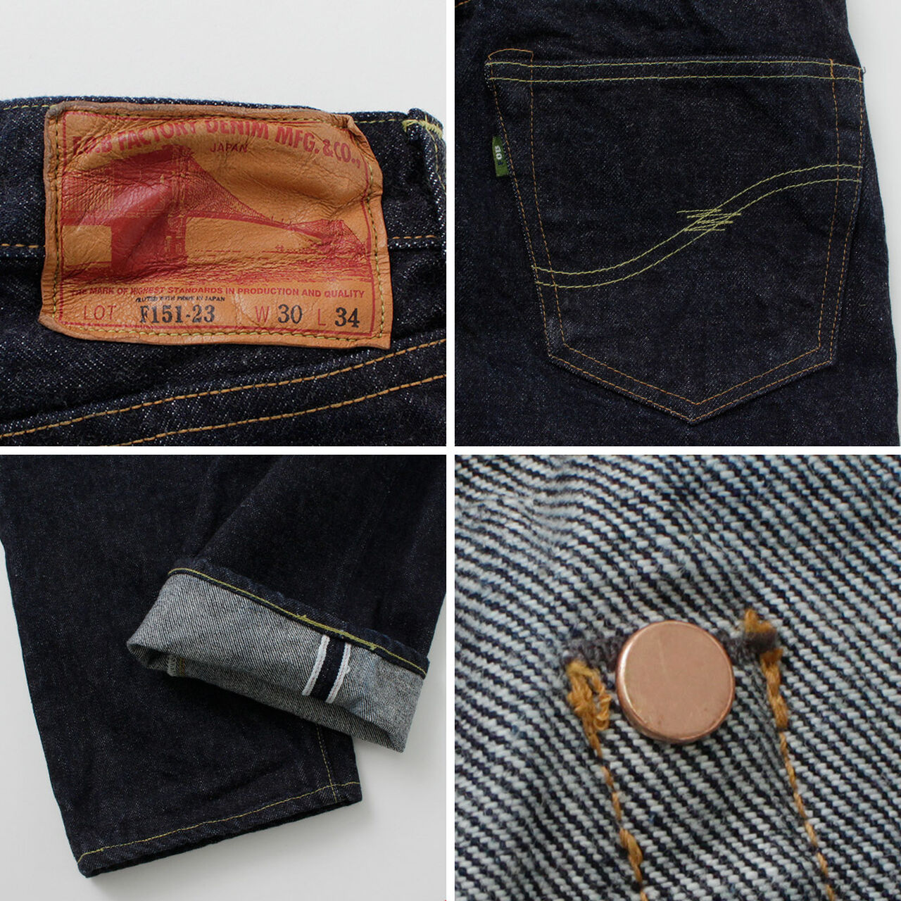 F151-23 5P selvage jeans,, large image number 12