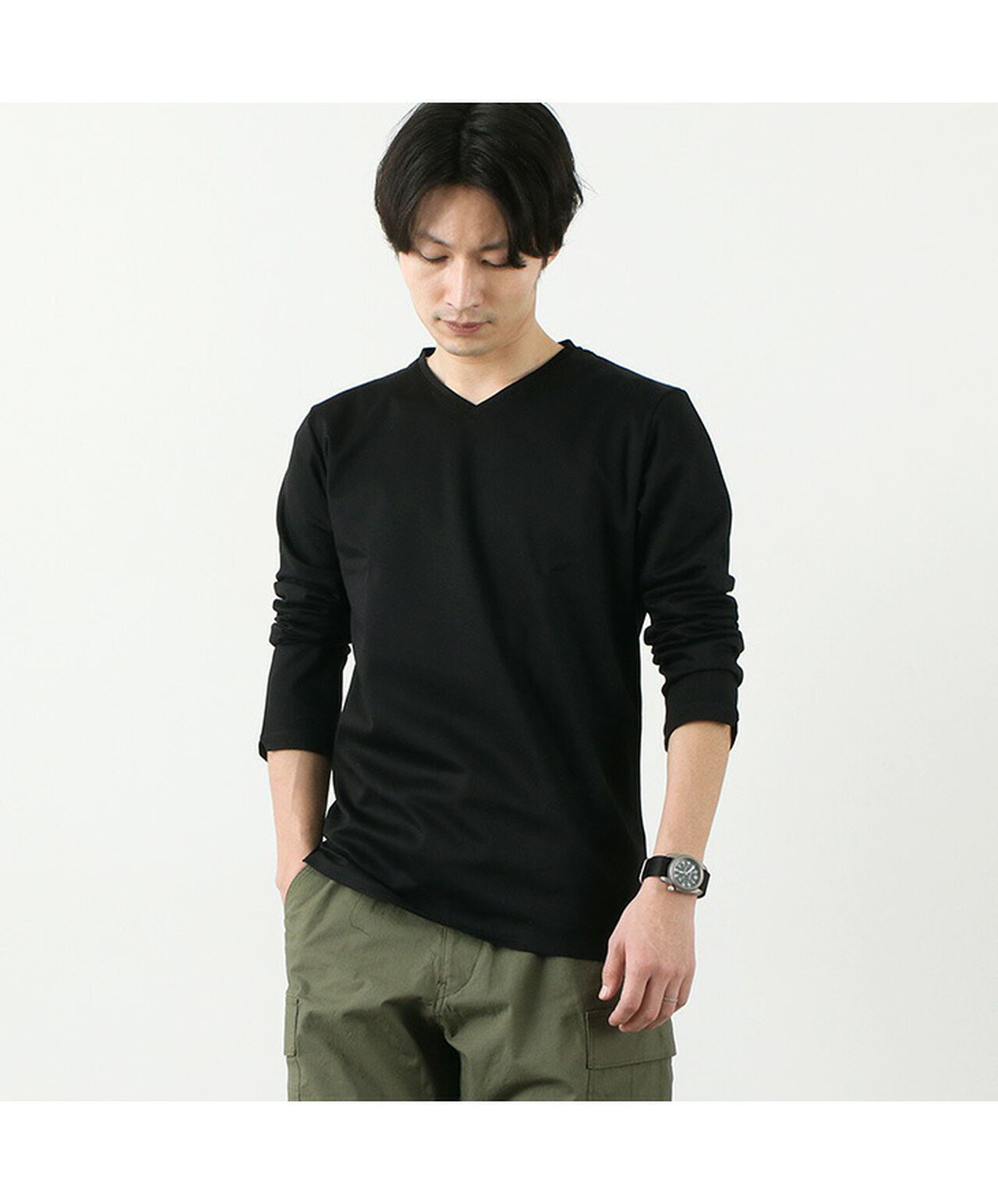 Tokyo Made V-Neck Long Sleeve Dress T-Shirt,, large image number 7