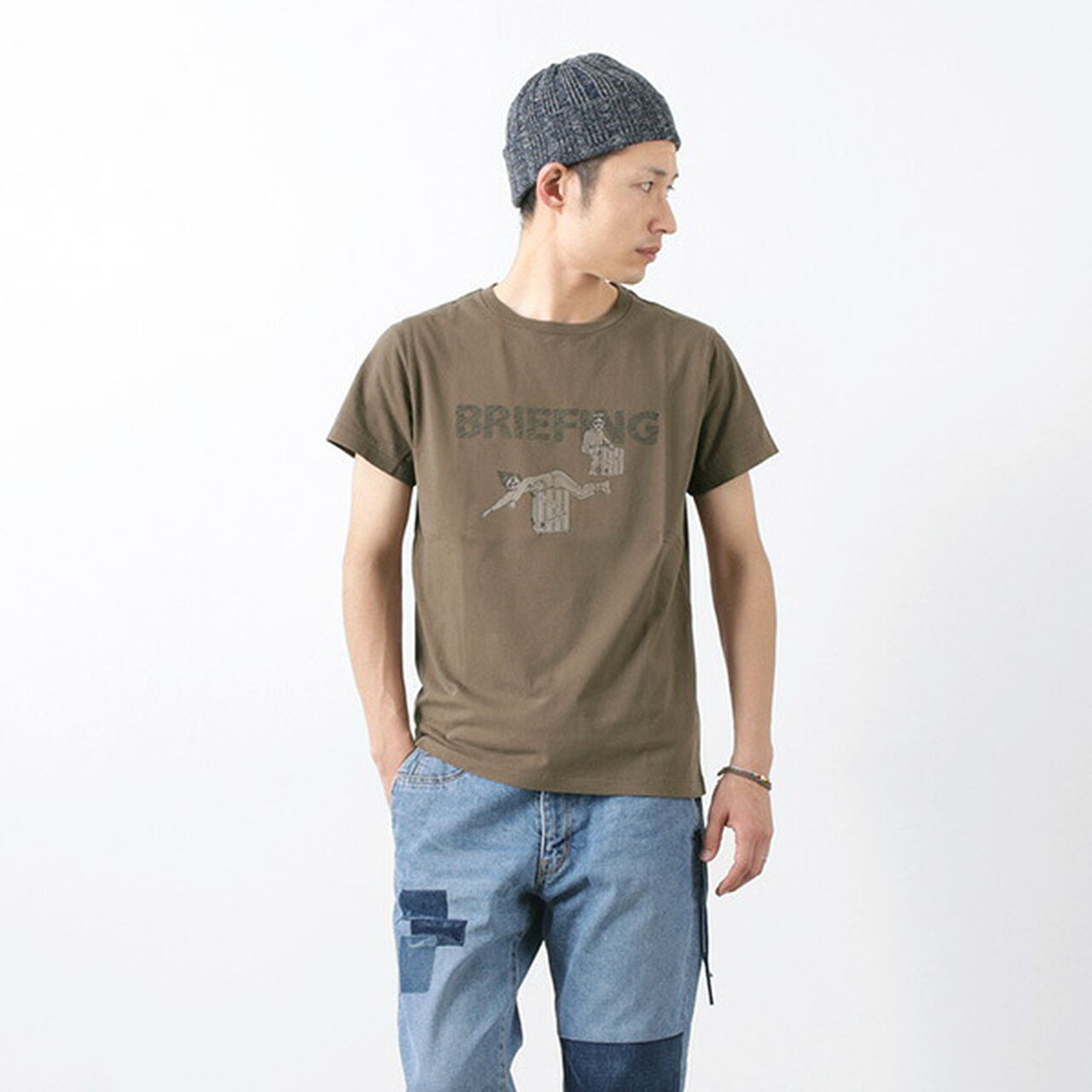 Special order LW processed T-shirt (BRIEFING),LightBrown, large image number 0