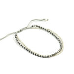 Karen Silver Beads Natural Stone Double Cord Bracelet,Grey, swatch