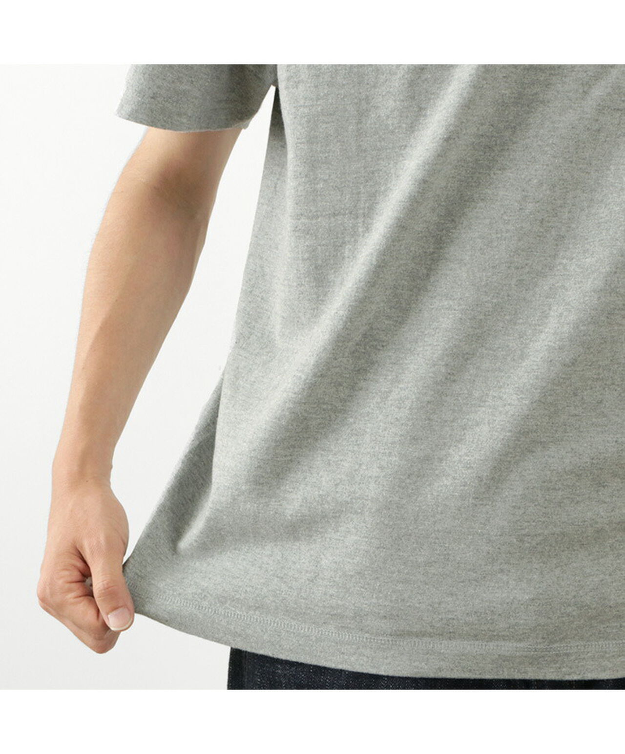 Cozun knitted vintage gusset short sleeve crew neck T-shirt,, large image number 6