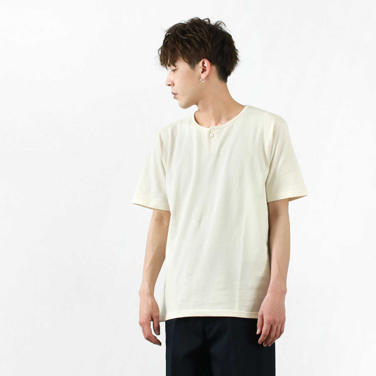 Summer Knit Henley Short Sleeve T-shirt,, large image number 11