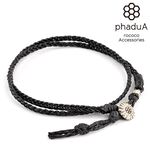 Braydid 1mm Leather 2 Wrap Anklet,Black, swatch
