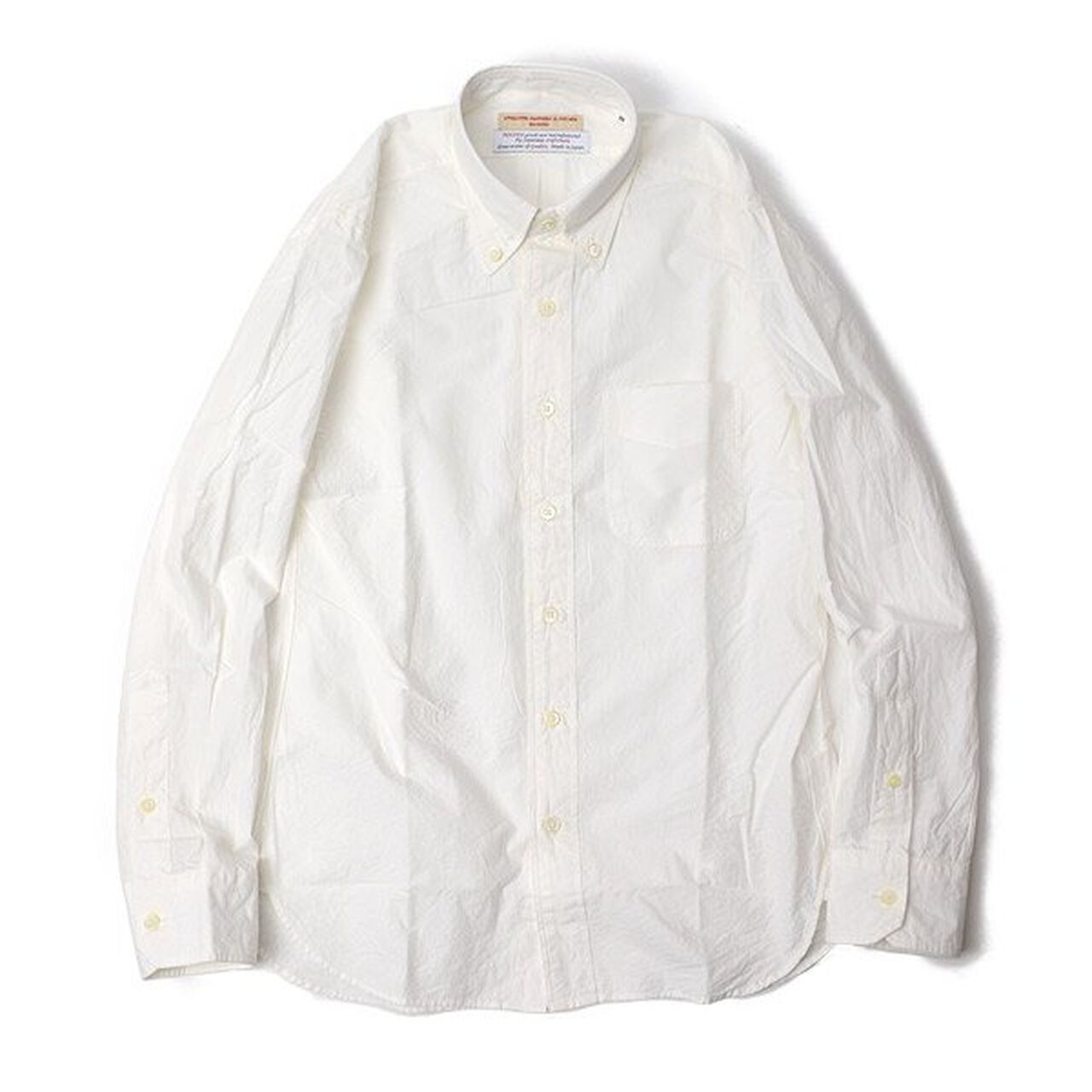 Linen Cotton Dump Button Down Shirt,White, large image number 0