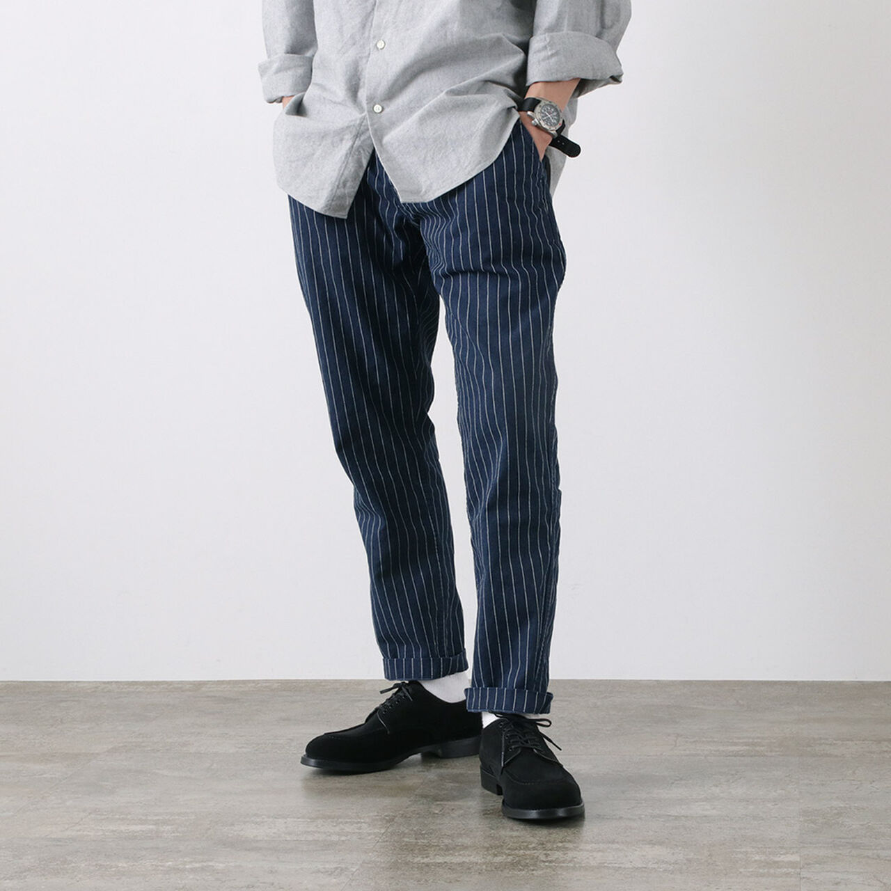 RJB1620 Special order Wide tapered chino stripe,NavyStripe, large image number 0