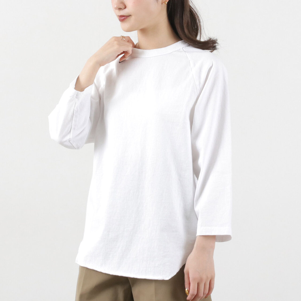 Three quarter sleeves Baseball T-Shirt Solid,White, large image number 0