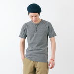 Stretch Flyknit Henley Neck T-Shirt / Short Sleeves,Grey, swatch