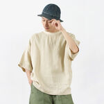 French Linen Canvas S/S Pullover,Beige, swatch