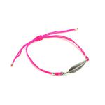 Silver Feather Knotting Cord Anklet,Pink, swatch
