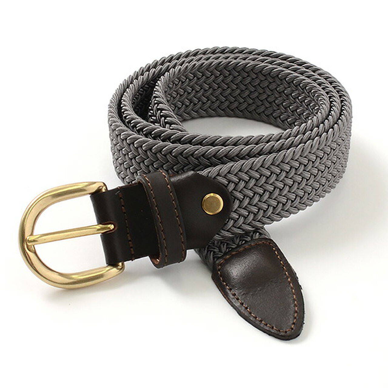 Braided Belt,Grey, large image number 0