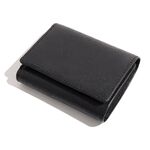 Pueblo leather compact wallet,Black, swatch
