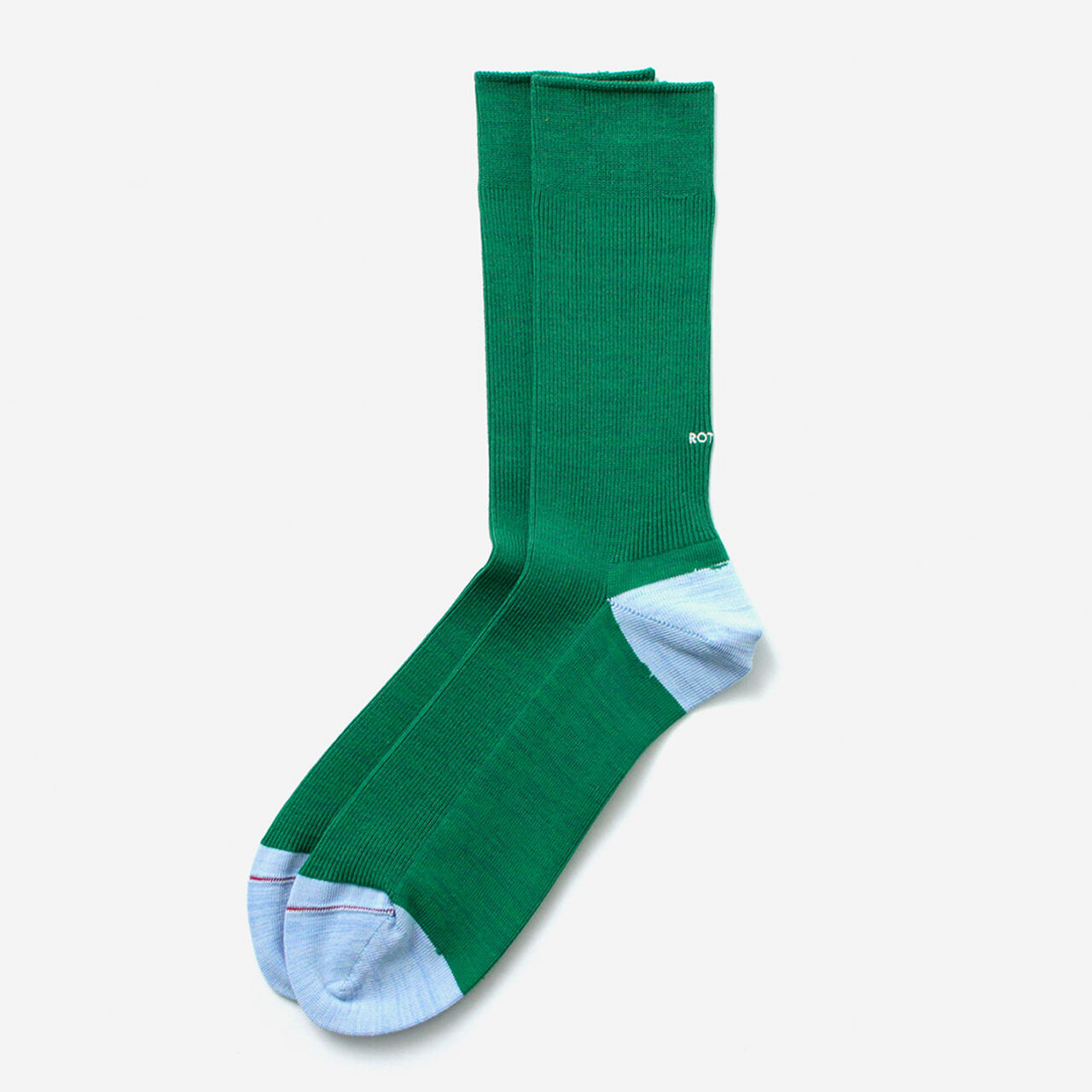 Organic Cotton & Recycled Polyester Ribbed Crew Socks,Green_Sax, large image number 0