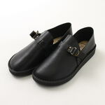 Leather slip-on with double ring buckle,Black, swatch