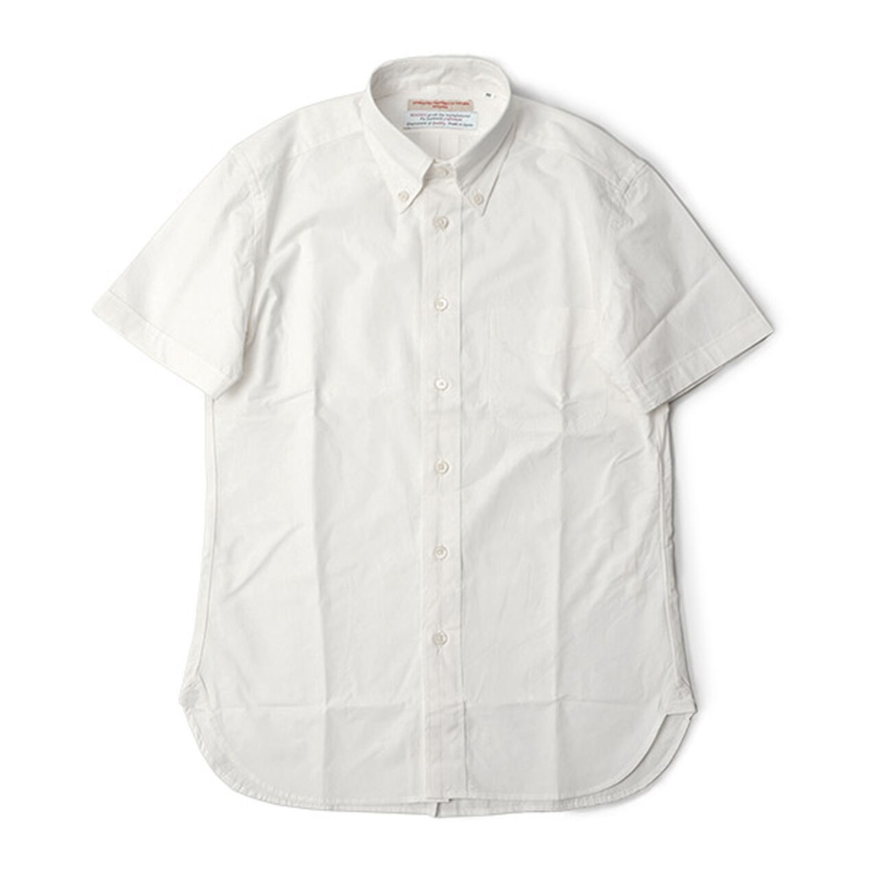 Linen Cotton Dump Short Sleeved Button Down Shirt,White, large image number 0
