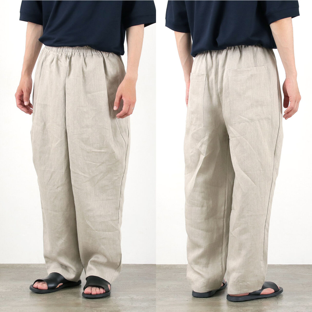 Vintage Linen Wide Tucked Easy Pants,, large image number 10