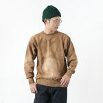 10BD Fleece-Lined Crewneck Sweatshirt, SP treatment/Uneven Dye,Brown, swatch