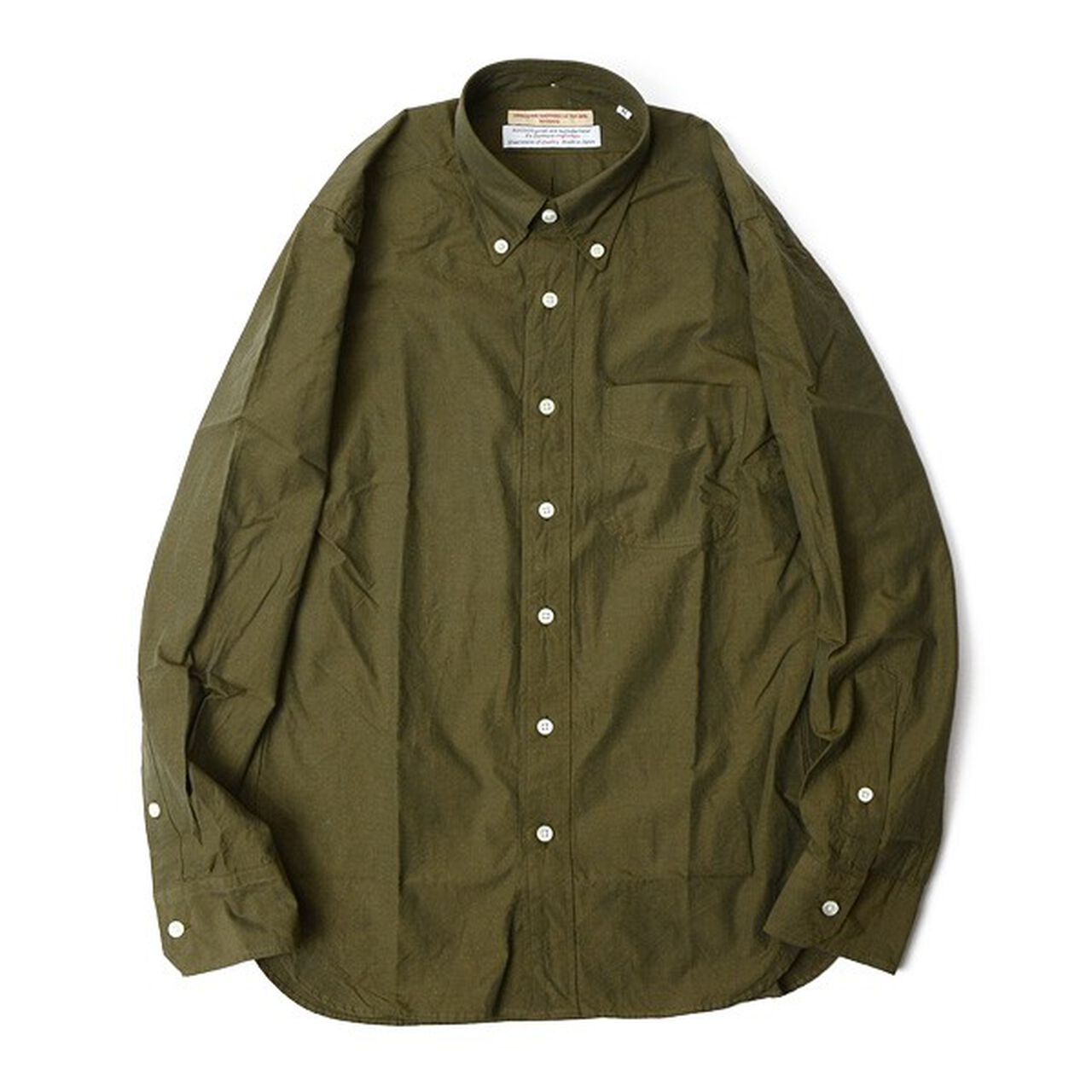 Linen Cotton Dump Button Down Shirt,Olive, large image number 0