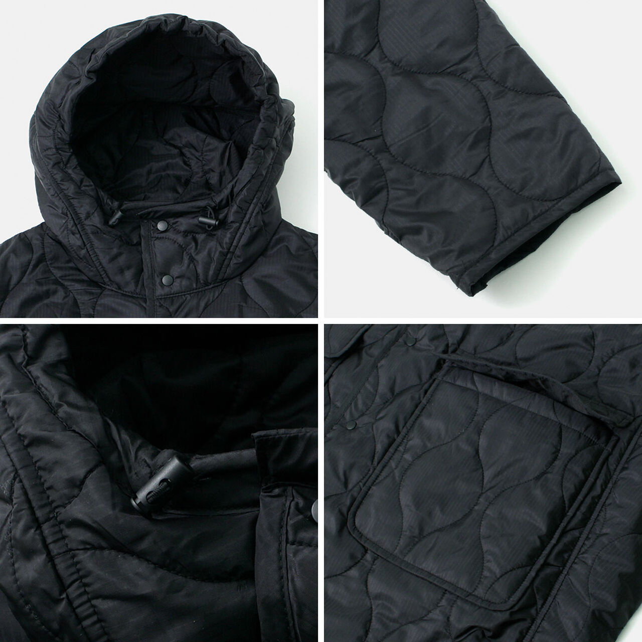 Nylon Rip Gourd Quilted Coat Hoodie,, large image number 13