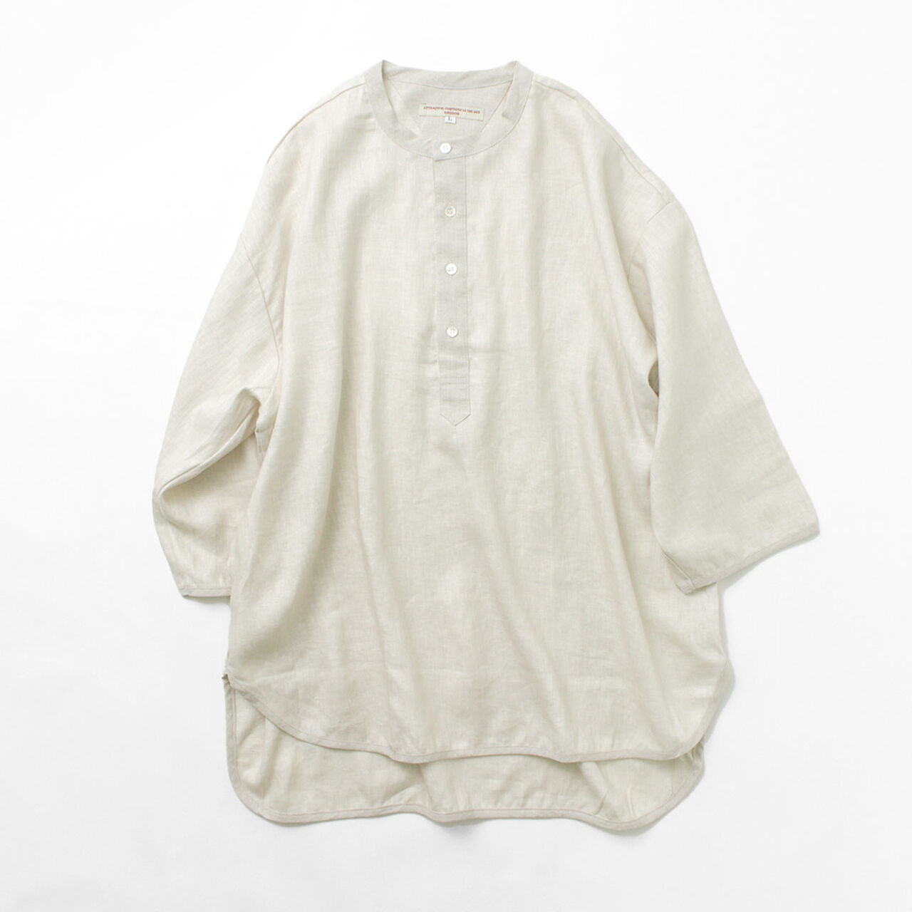 Linen cloth Henley Neck T-Shirt,, large image number 0