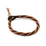 Spiral Coloured Braid Wax Cord Bracelet,Brown_LightBrown_Beige, swatch