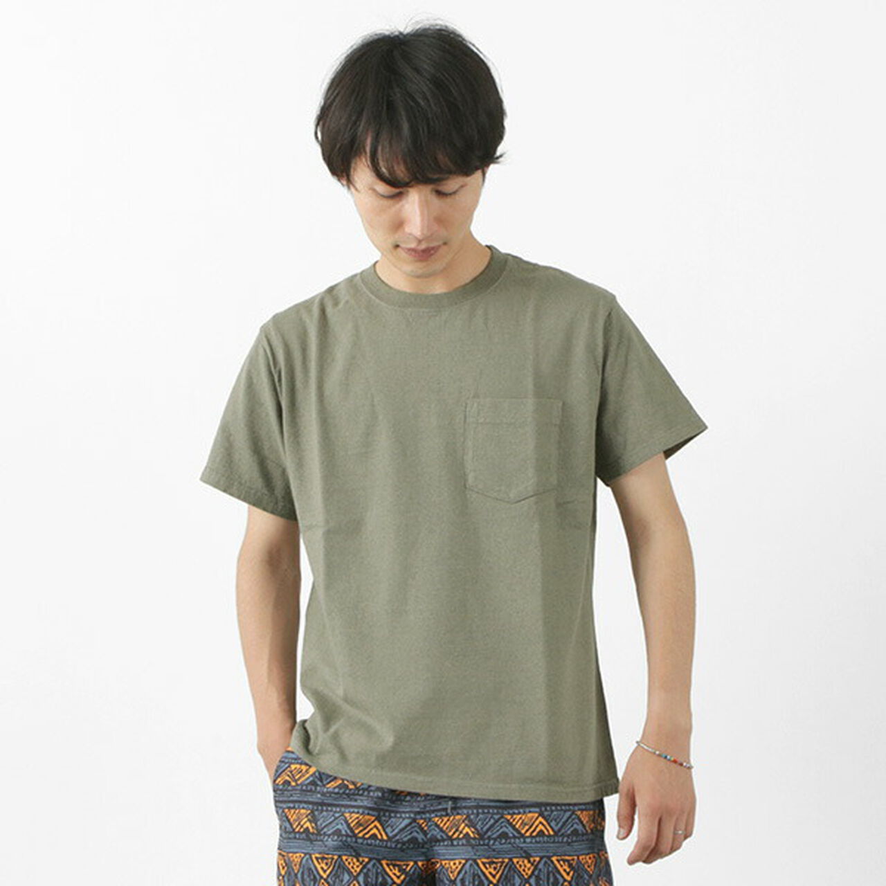 organic short sleeve pocket T-shirt,Green, large image number 0