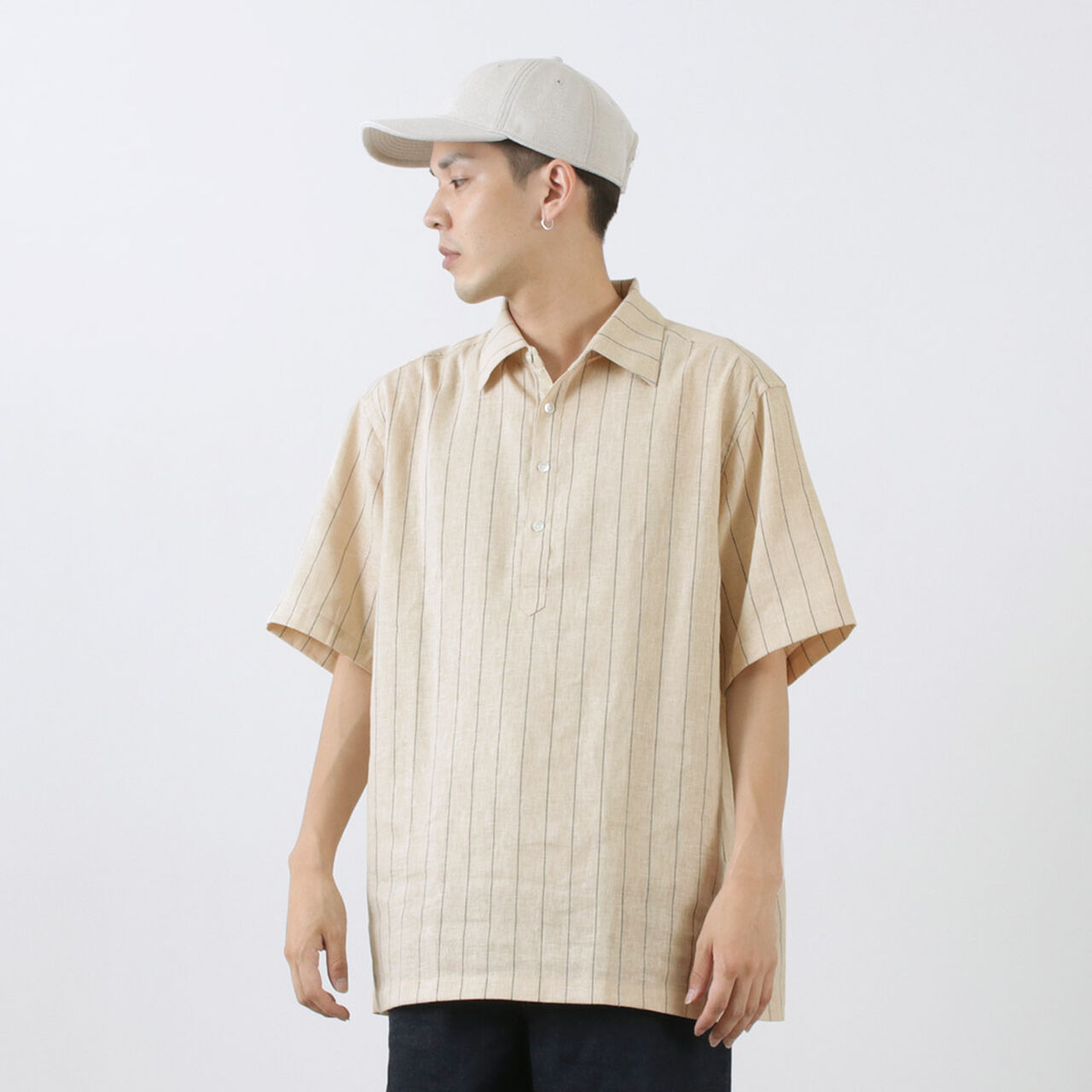 Linen woven polo shirt,, large image number 6