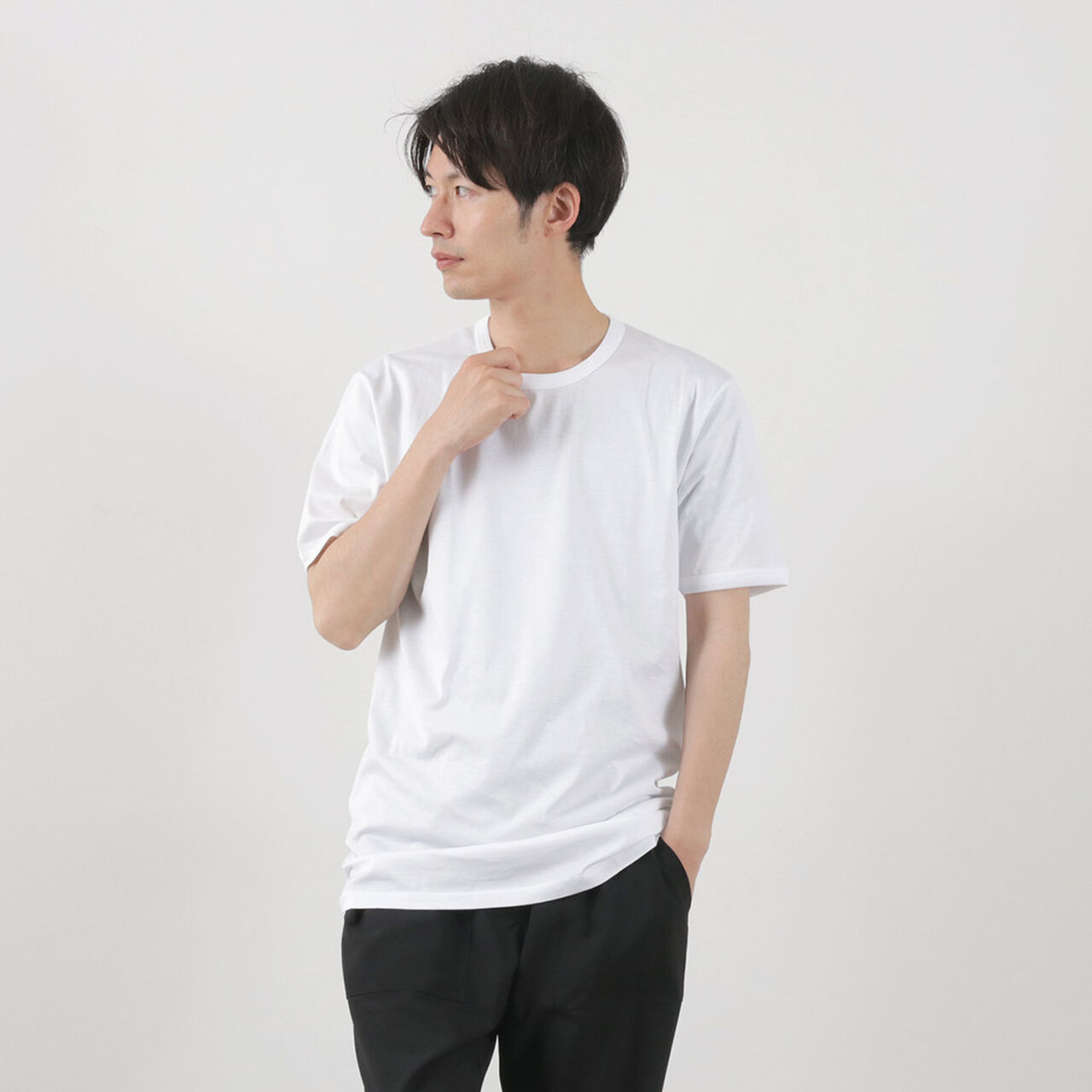Annone Crew Neck Basic T-Shirt,Bianco, large image number 0
