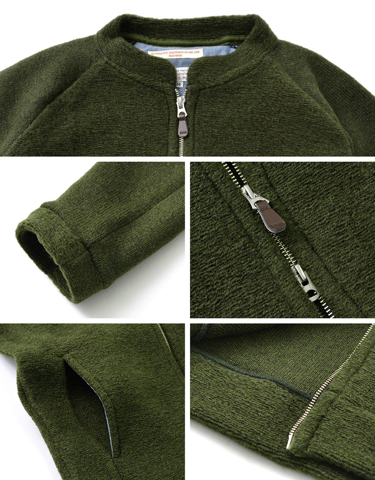 Airy Wool Collarless Single Zip Jacket,, large image number 11