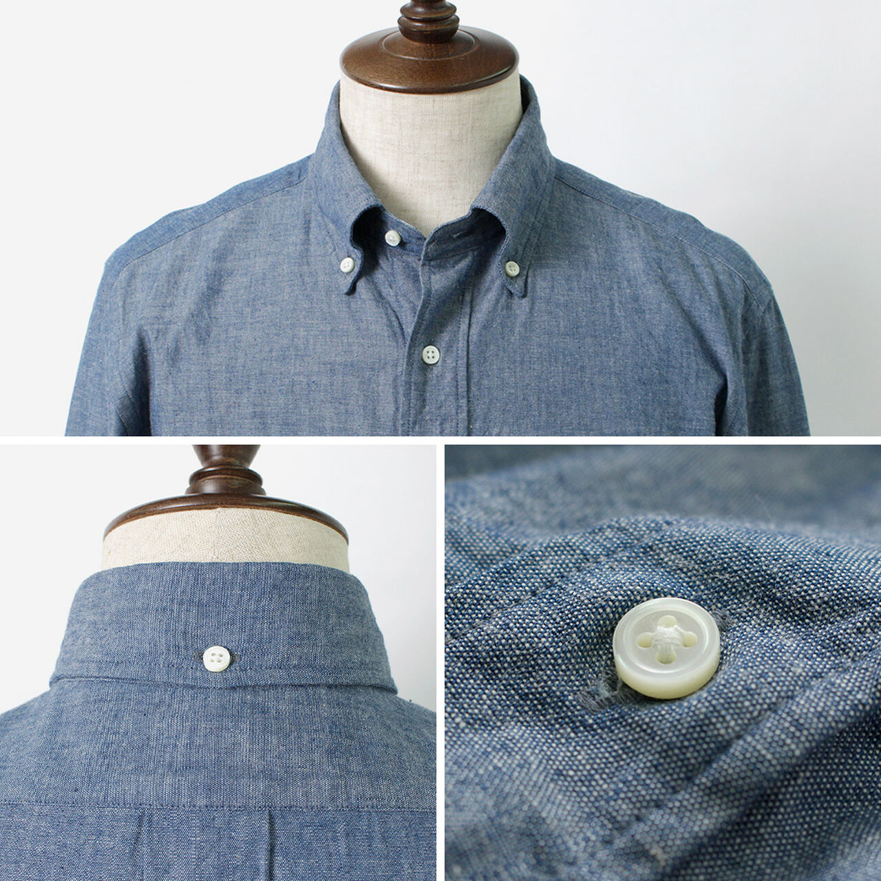 Selvage Chambray Button Down Shirt,, large image number 12