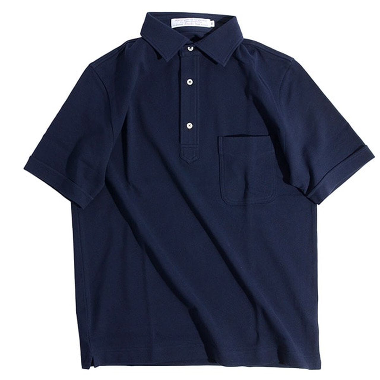 Premium Cotton Widespread Polo Shirt/Short Sleeves,Navy, large image number 0