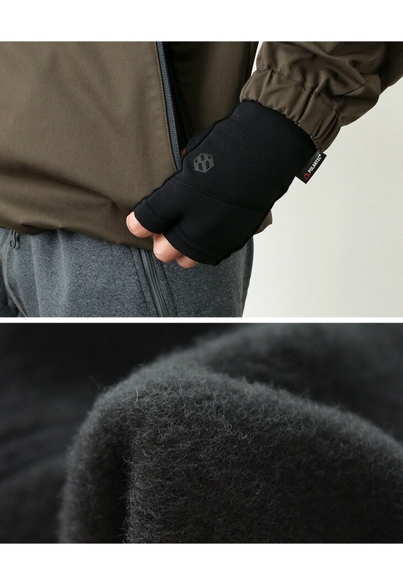 Curve / Fingerless glove / Polartec,, large image number 5