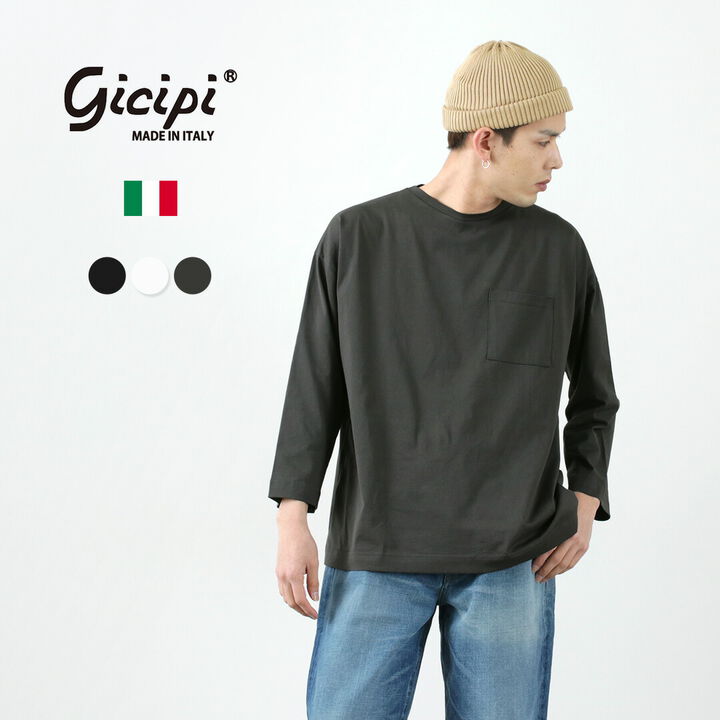 CANOCCHIA / Crew neck Relaxed fit with pockets 
Nine-quarter sleeves Cut and sewn
