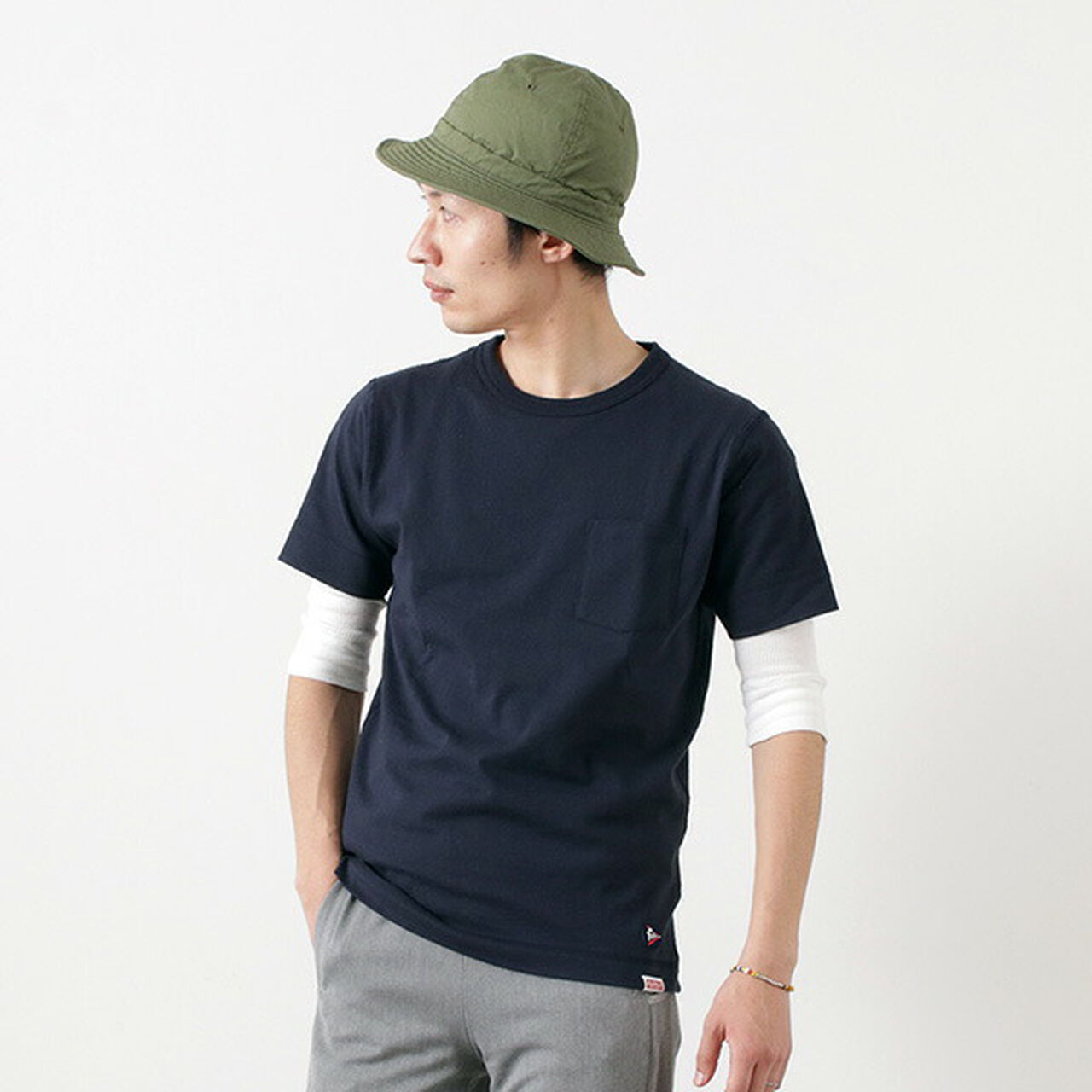 Pocket Crew Neck T-shirt / Short Sleeve,Navy, large image number 0