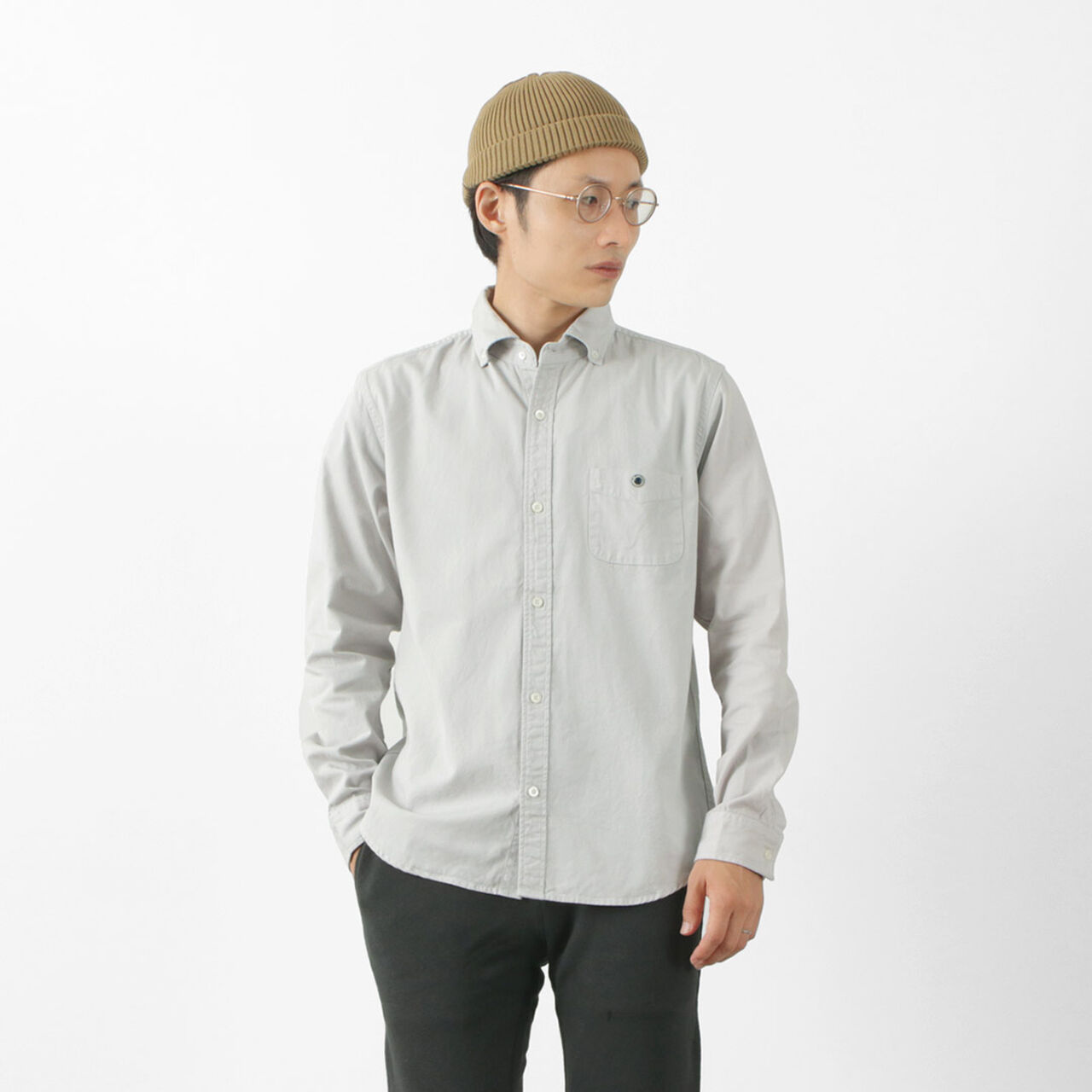 Colour Special Order Ox Long Sleeve Button Down Shirt,Grey, large image number 0