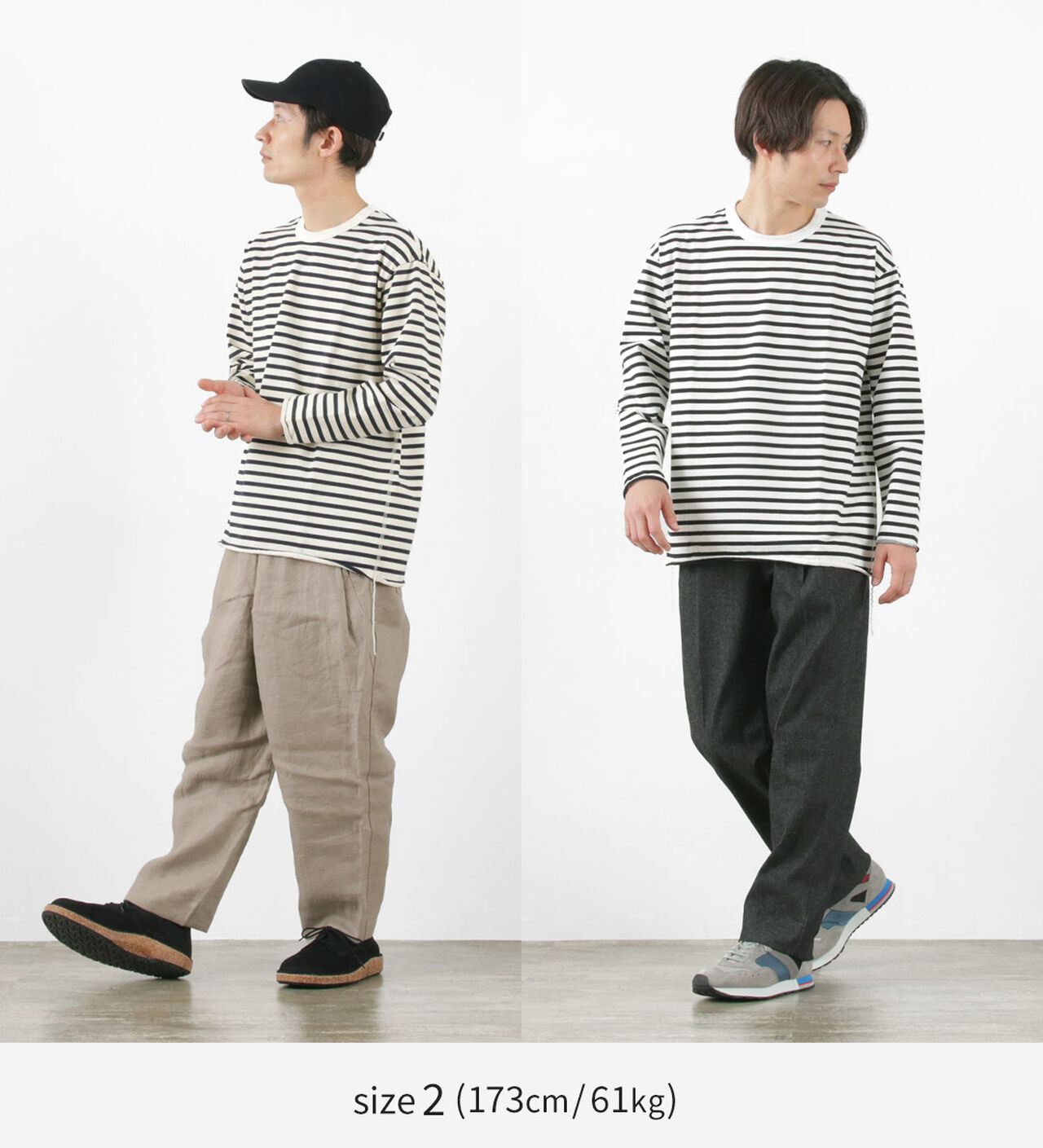 Striped Loose Long Sleeve T-Shirt,, large image number 4