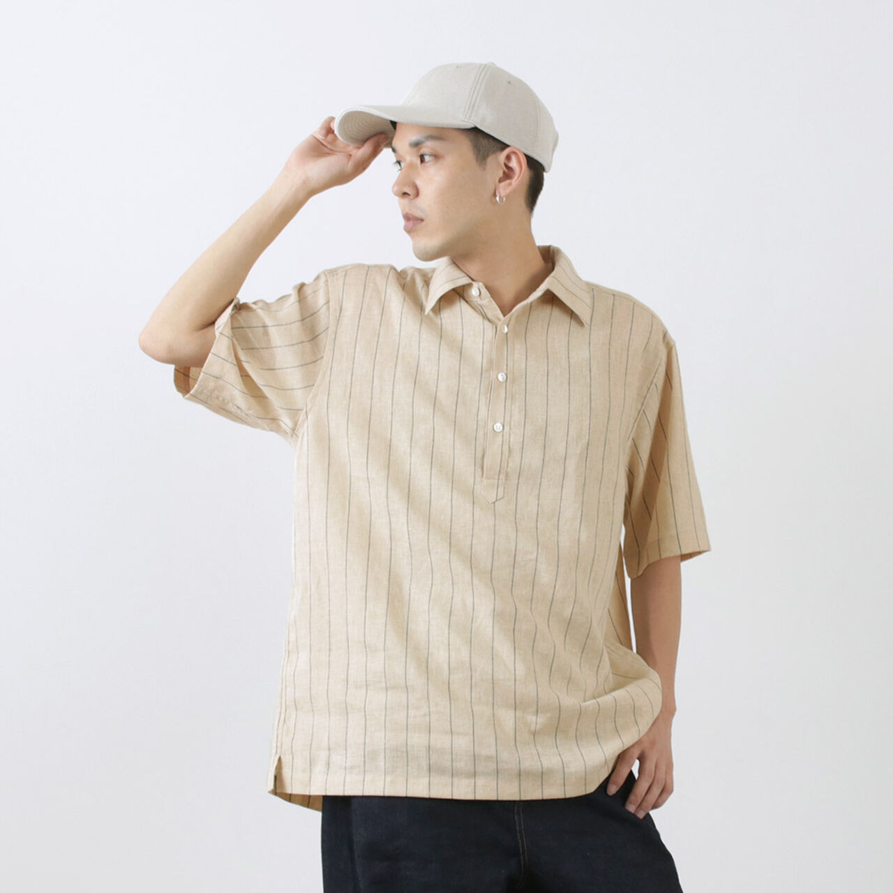 Linen woven polo shirt,, large image number 12