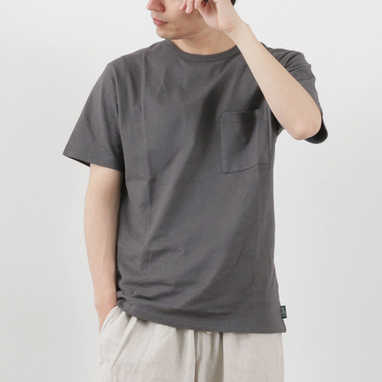 10oz Basic Fit Pocket T-Shirt,CharcoalGrey, large image number 0