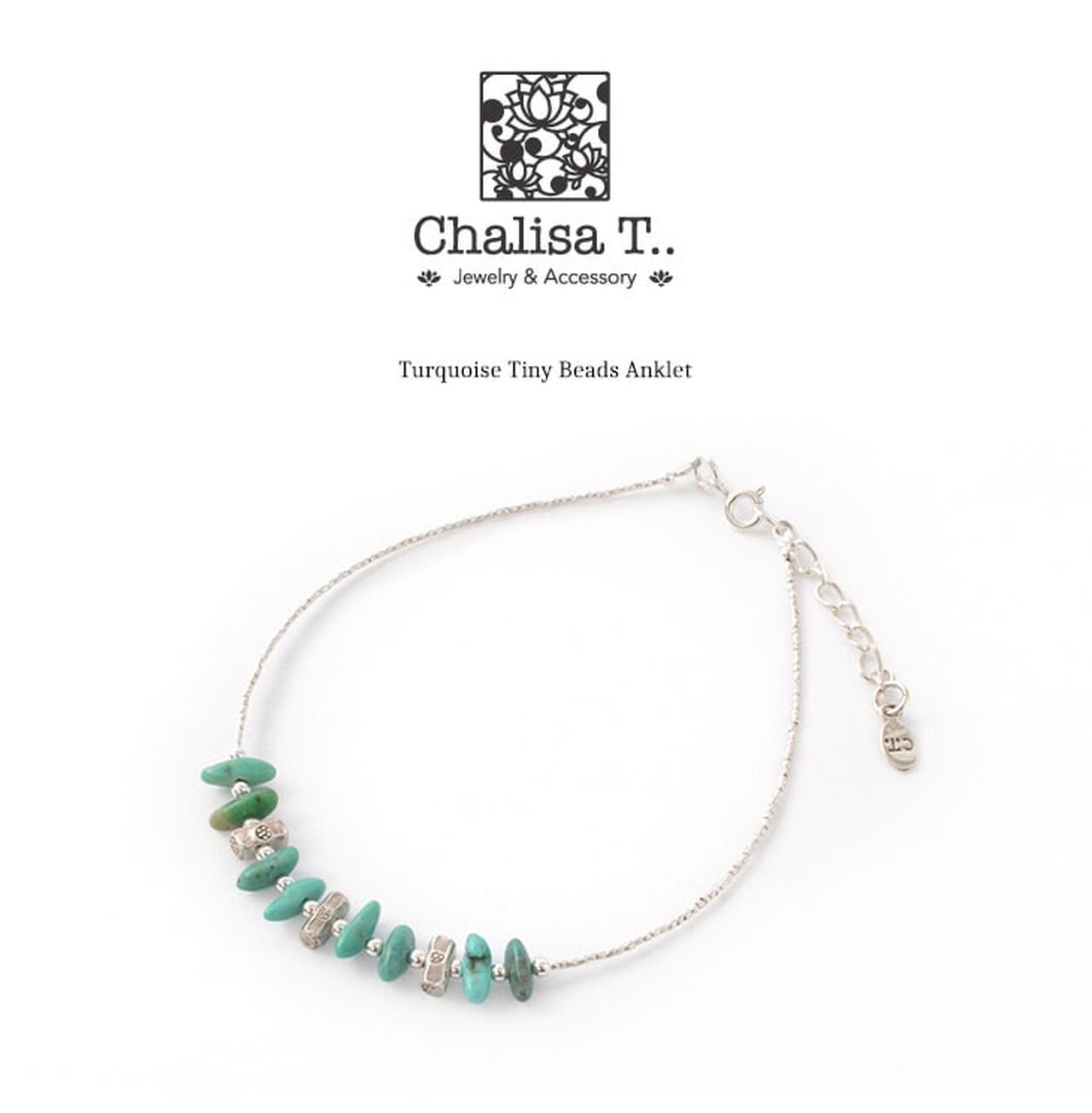 Turquoise Tiny Beads Anklet,, large image number 1