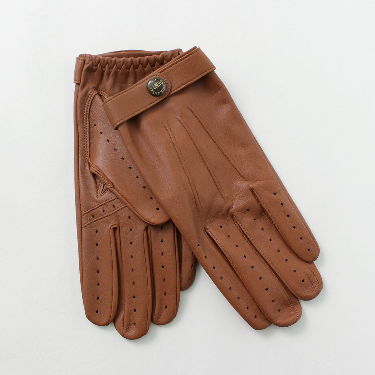Fleming / Perforated leather gloves,HighwayTan, large image number 0