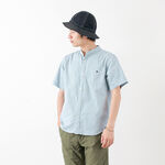 BR-7750R Ox S/S Band Collar Shirt,Blue, swatch