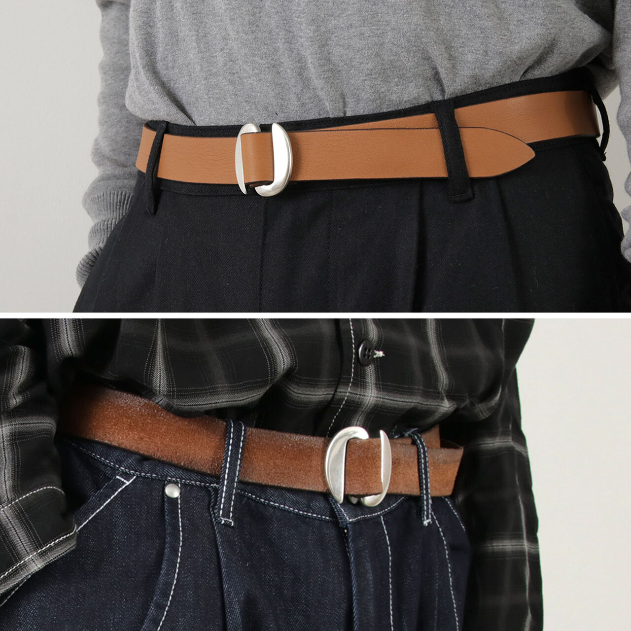 Hunting Double Suede and Leather Belt S-Buckle,, large image number 4