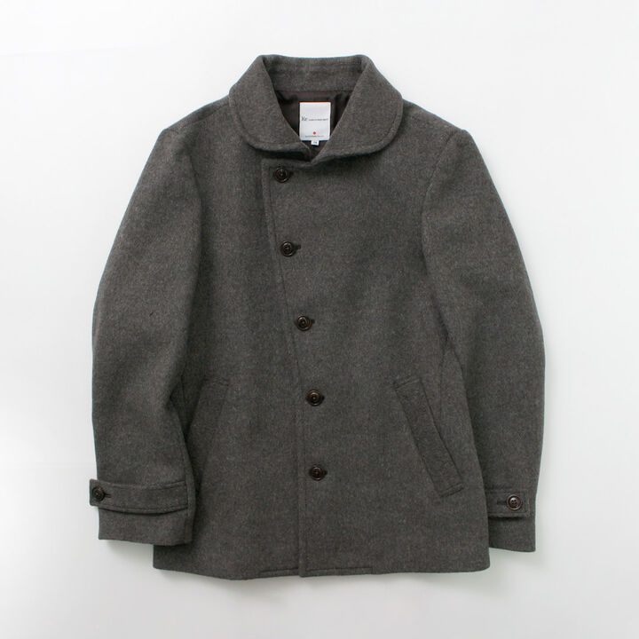 Wool Melton Stand Collar Pea Coat