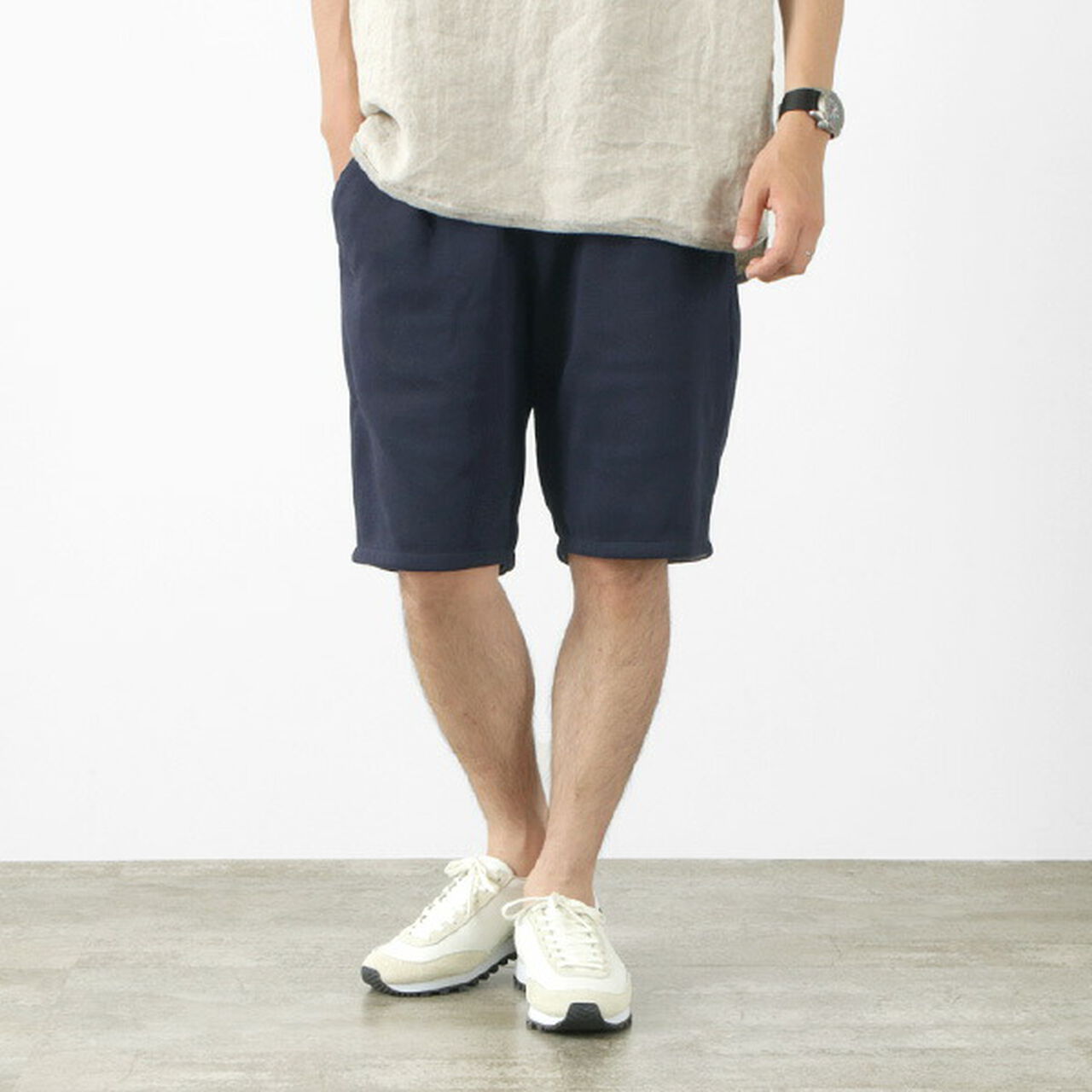 Cotton Jersey Tucked Half Pants,, large image number 15